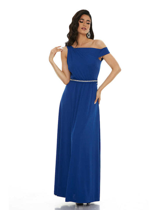 RichgirlBoudoir Summer Maxi Dress for Wedding / Baptism Off-Shoulder Blue