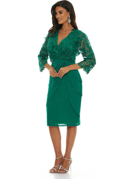 Rochie Midi Pentru Nuntă / Botez Verde