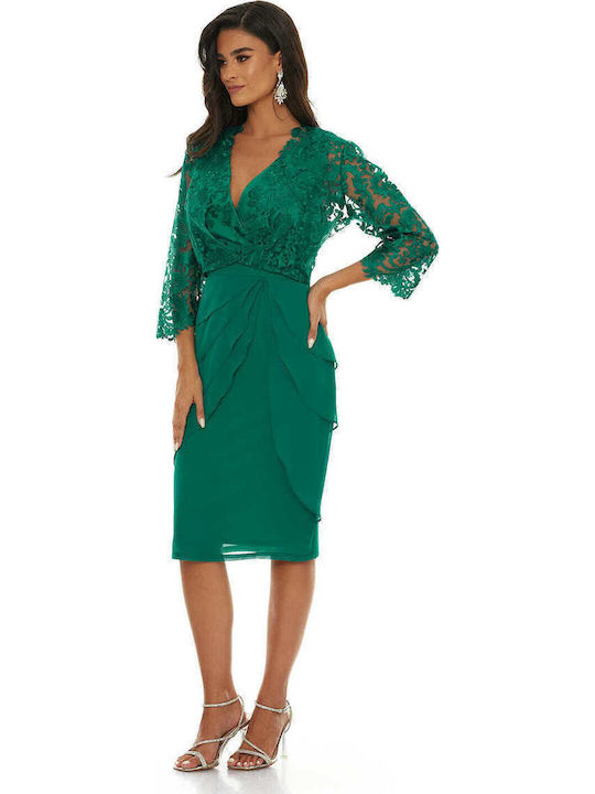 Rochie Midi Pentru Nuntă / Botez Verde