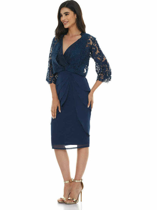 Midi Dress for Wedding / Baptism Blue
