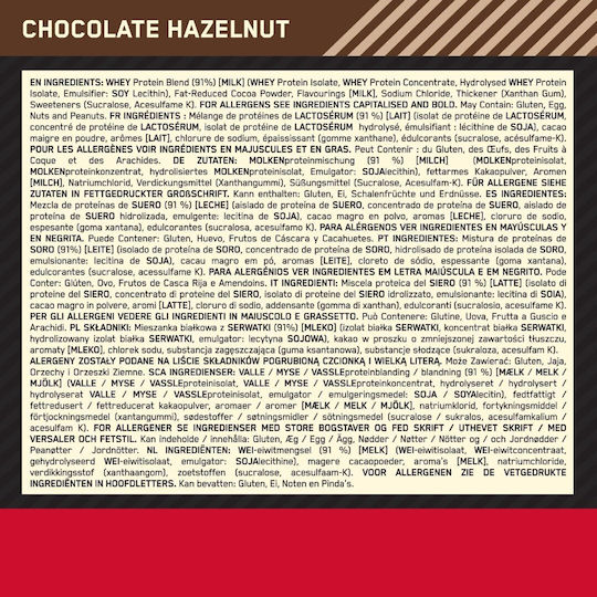 Optimum Nutrition Gold Standard 100% Whey Πρωτεΐνη Ορού Γάλακτος με Γεύση Chocolate Hazelnut 2.27kg