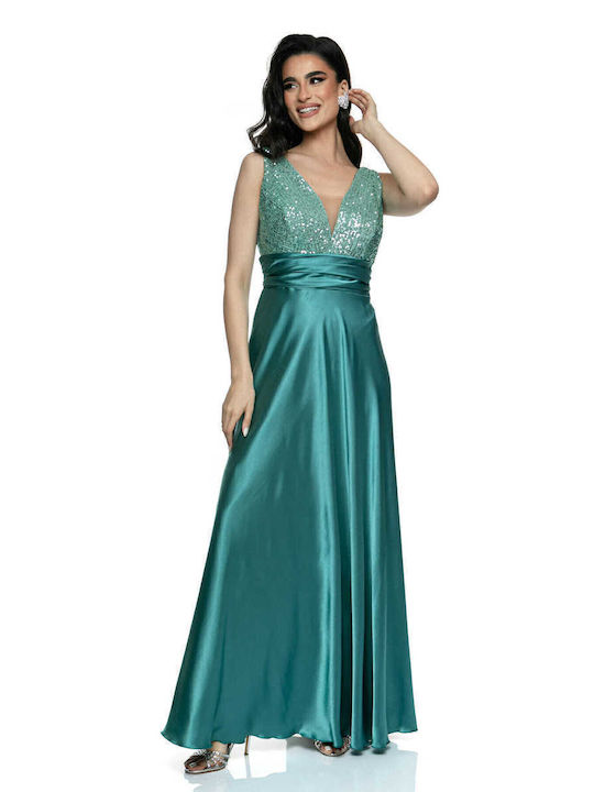 RichgirlBoudoir Maxi Rochie Satin Verde