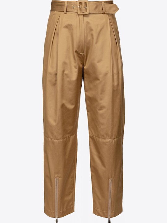 Paffuto Women's Fabric Trousers Tabac Brown
