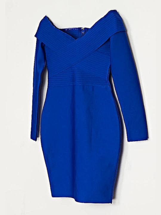 Cuca Mini Evening Dress Wrap Blue