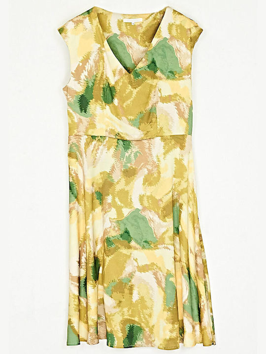 Cuca Summer Midi Dress Satin Yellow