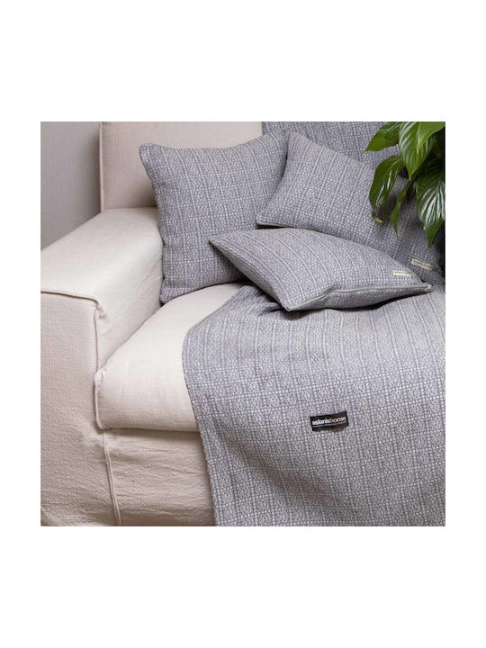 Aslanis Home Decorative Pillow Case Onia from 100% Cotton Grey / Silver 60x60cm.