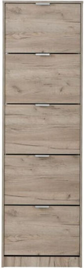 Ξύλινη Παπουτσοθήκη Base 15 με 5 Ράφια Grey Oak Μ58xΠ18xΥ191.5cm