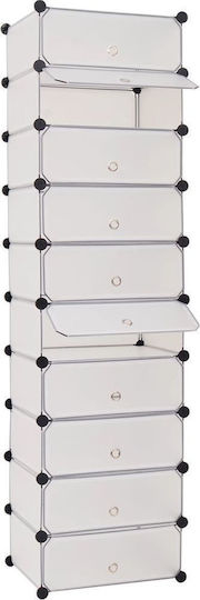 vidaXL Plastik Schuhaufbewahrungsbox in Weiß 47x37x172cm