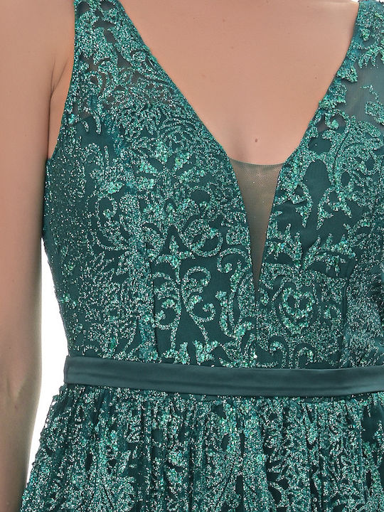 Farmaki Καλοκαιρινό Maxi Φόρεμα για Γάμο / Βάπτιση Πράσινο