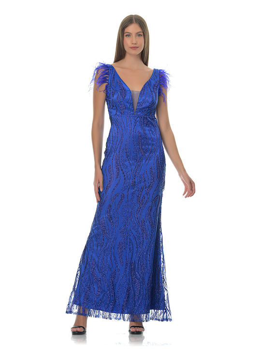 Farmaki Maxi Evening Dress Blue