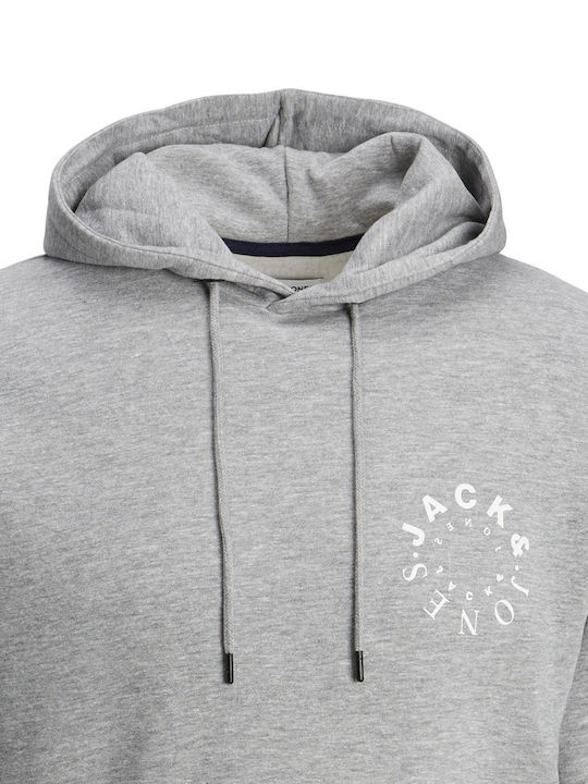 Jack & Jones Men's Sweatshirt with Hood Light Grey Melange