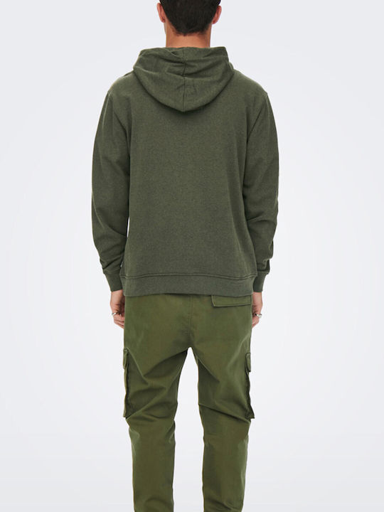 Only & Sons Men's Sweatshirt with Hood Khaki