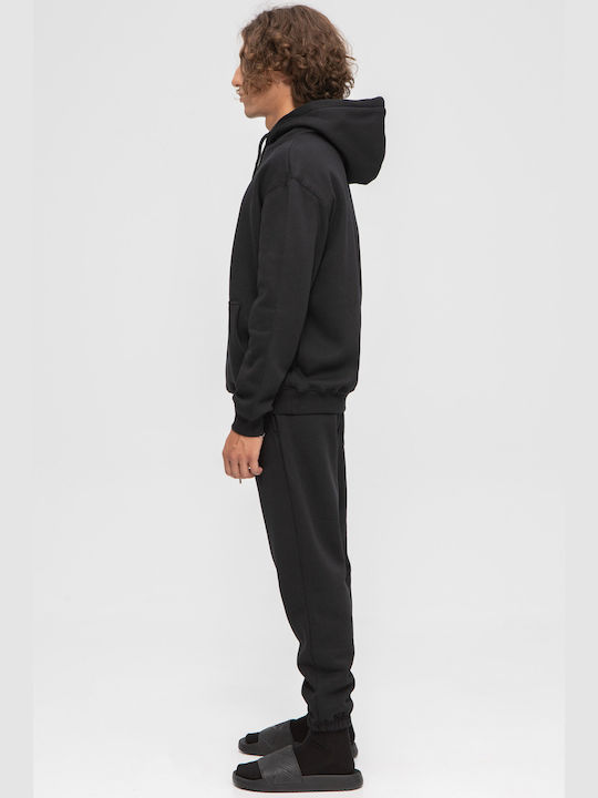 Aristoteli Bitsiani Men's Sweatshirt with Hood and Pockets Black