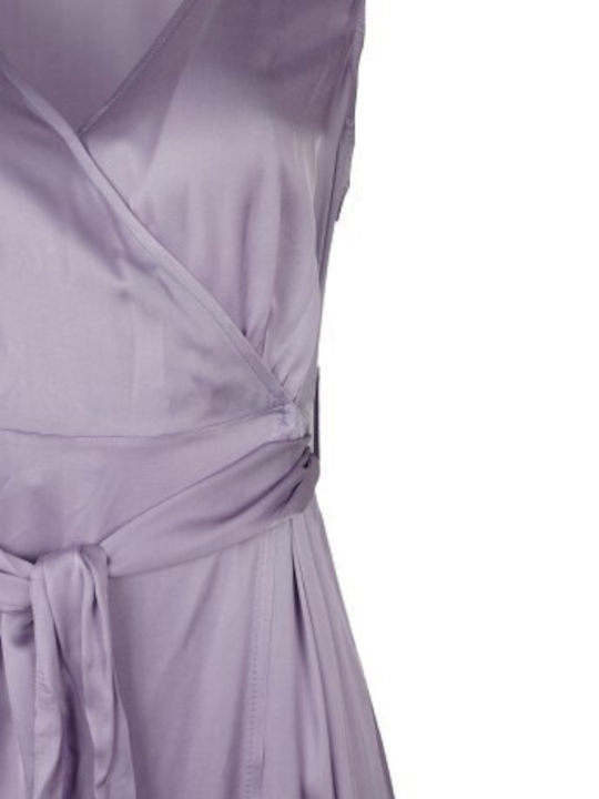 Passager Summer Maxi Dress Satin Wrap Purple