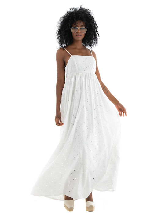 Selected Sommer Maxi Kleid Weiß