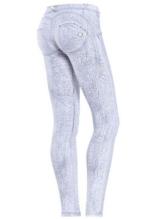 Freddy Femei Bumbac Pantaloni Push-up cu Croială Skinny Alb