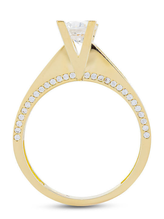 Kiriakos Gofas Single Stone Ring Made of 14K Gold