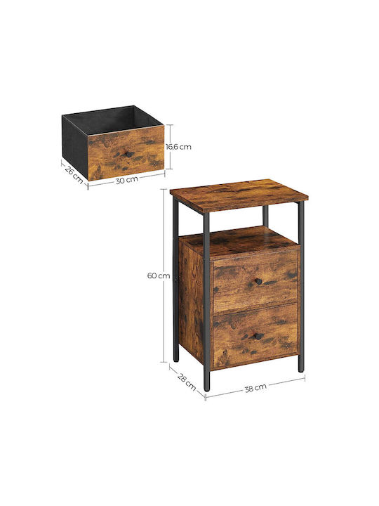 Nachttisch Metall Braun 38x28x60cm