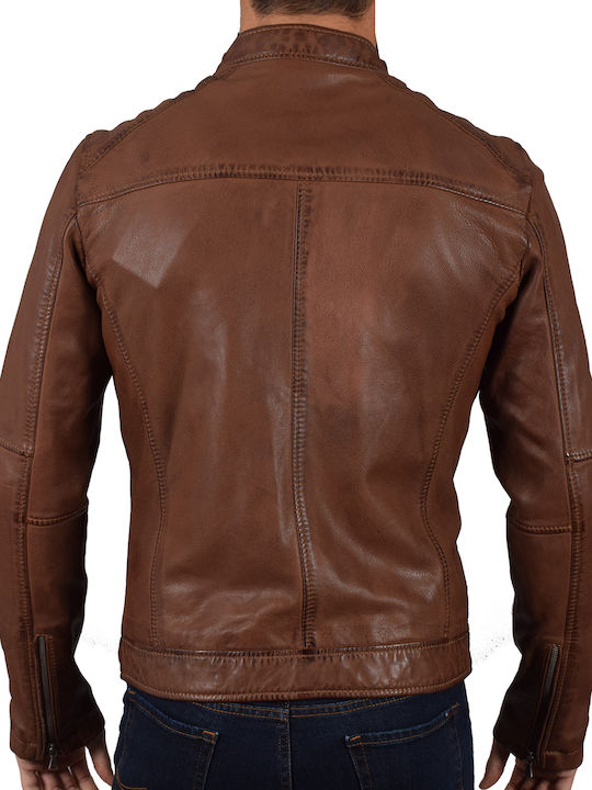 Oakwood Men's Winter Leather Jacket Brown