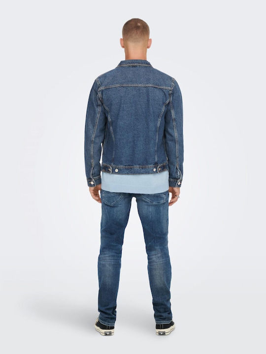 Only & Sons Geacă pentru bărbați Denim Albastru