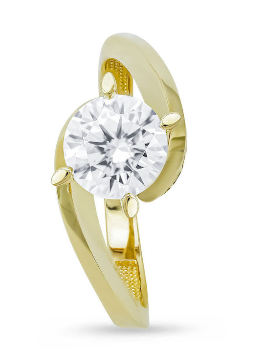 Kiriakos Gofas Single Stone Ring Made of 14K Gold Kiriakos Gofas Single Stone Ring Made of 14K Gold