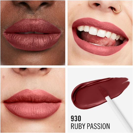 Rimmel Lasting Mega Matte Υγρό Κραγιόν Matte 930 Ruby Passion 7.4ml