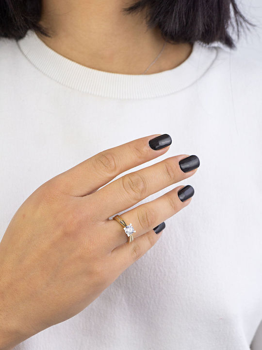 Kiriakos Gofas Single Stone from Gold 14K
