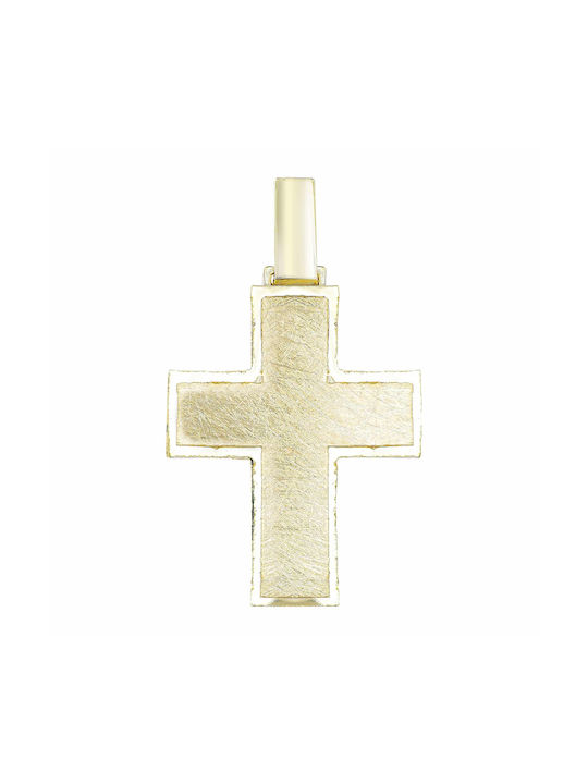 Kiriakos Gofas Men's Gold Cross 14K Double Sided