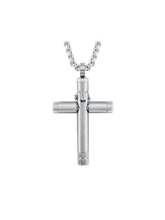 Kiriakos Gofas Men's Cross from Steel with Chain