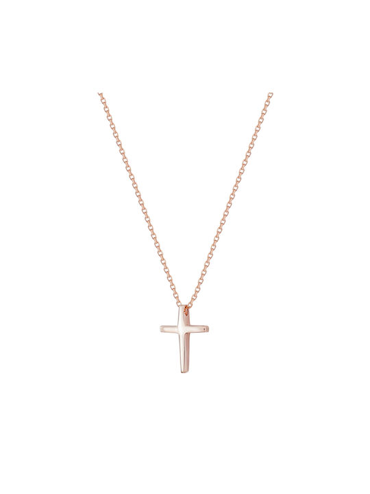 Kiriakos Gofas Rose Gold Cross 14K with Chain