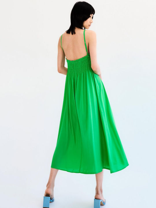 Make your image Summer Midi Evening Dress Green