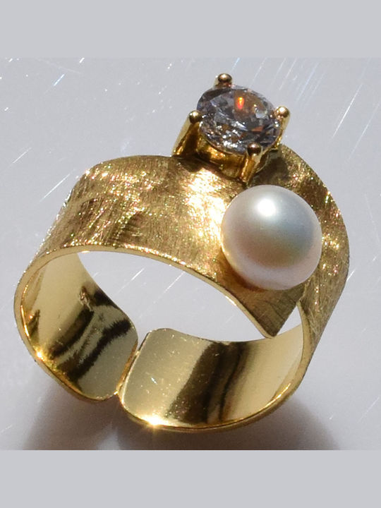 Bizoutaki Women's Silver Gold Plated Ring Bizoutaki Women's Silver Gold Plated Ring