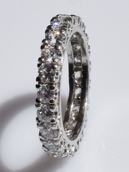 Bizoutaki Ring Small Wedding Band with Zircon made of Silver Bizoutaki Ring Small Wedding Band with Zircon made of Silver
