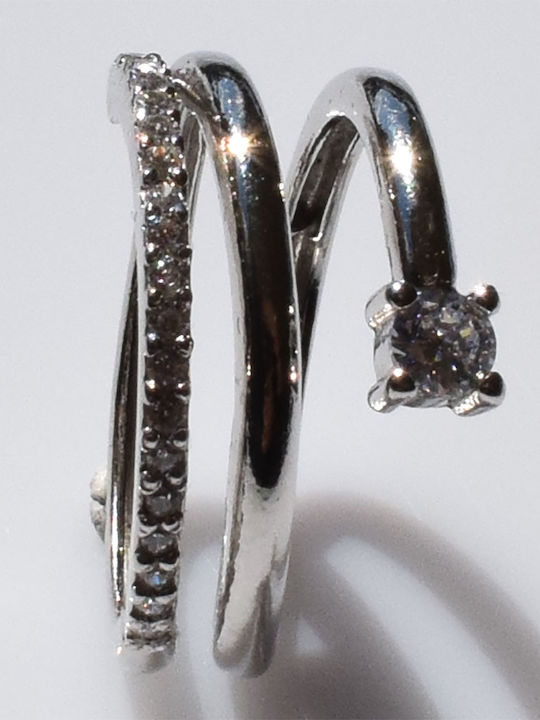 Bizoutaki Ring with Zircon made of Silver
