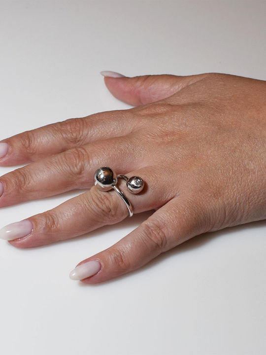 Bizoutaki Ring with Zircon made of Silver