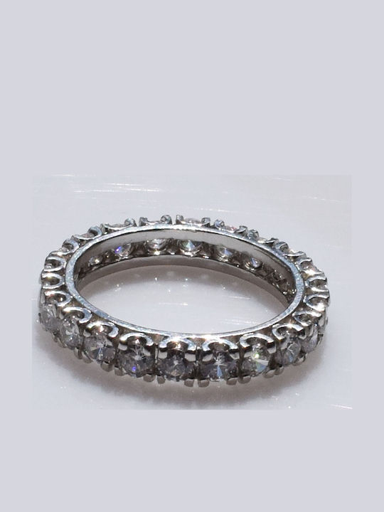 Bizoutaki Ring Small Wedding Band with Zircon made of Silver