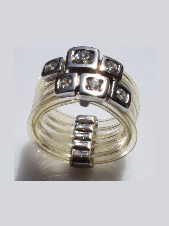 Bizoutaki Ring with Zircon made of Silver