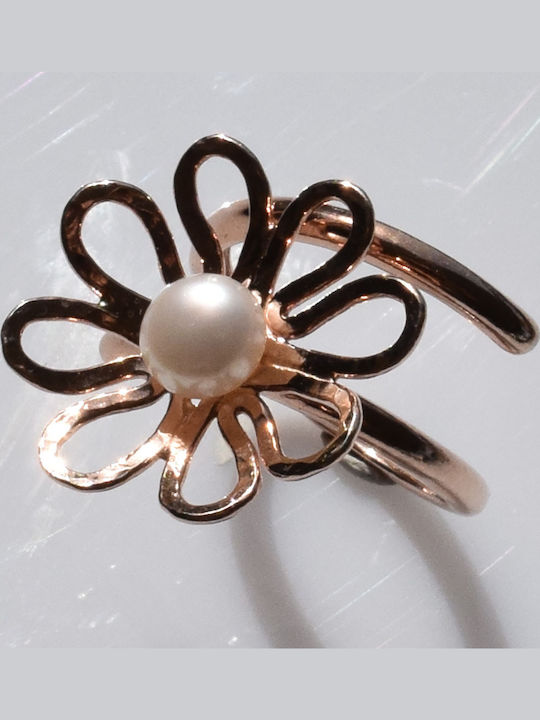 Bizoutaki Ring with Pearls made of Silver Gold Plated