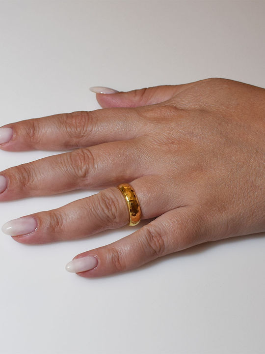 Bizoutaki Ring Small Wedding Band made of Silver Gold Plated
