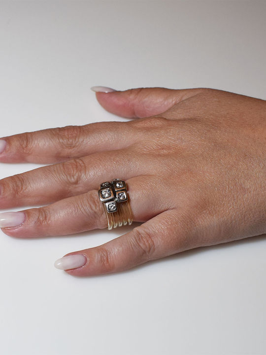 Bizoutaki Ring with Zircon made of Silver