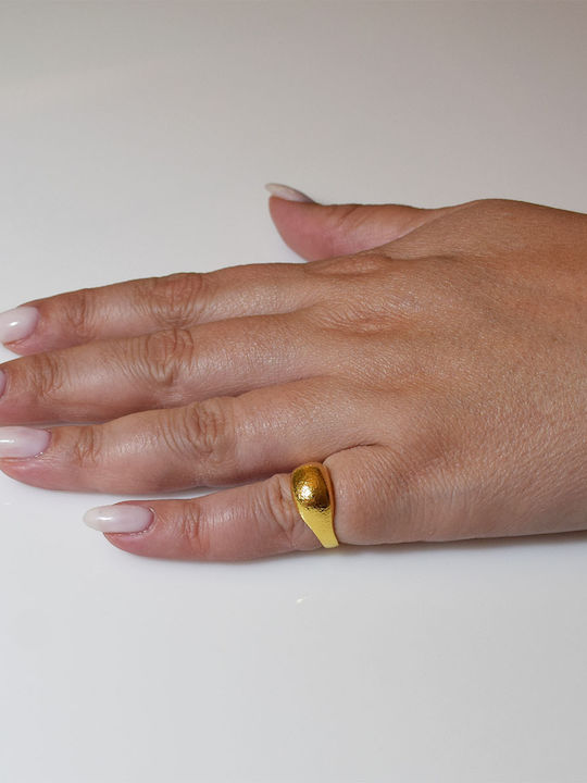 Bizoutaki Chevalier Ring made of Silver Gold Plated