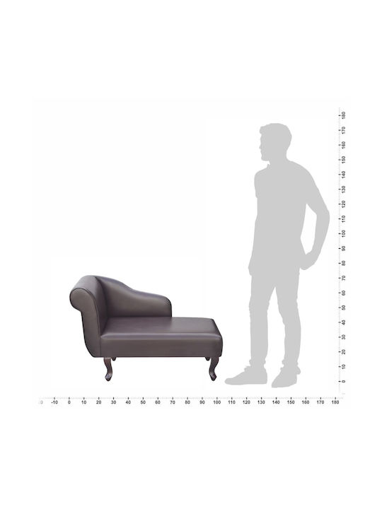 Recliner of Faux Leather Brown L104xW51xH69.5cm