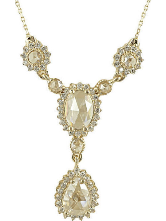 Kiriakos Gofas Set with Necklace , Earrings & Ring from Gold 14K with Stones