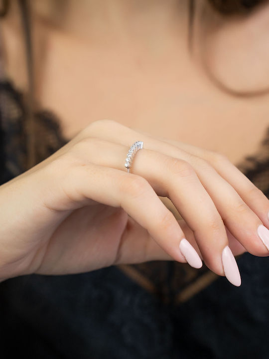 Kiriakos Gofas Set with Necklace , Ring & Bracelet from White Gold 14K with Stones