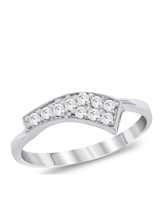 Kiriakos Gofas Set with Necklace , Earrings & Ring from White Gold 14K with Stones