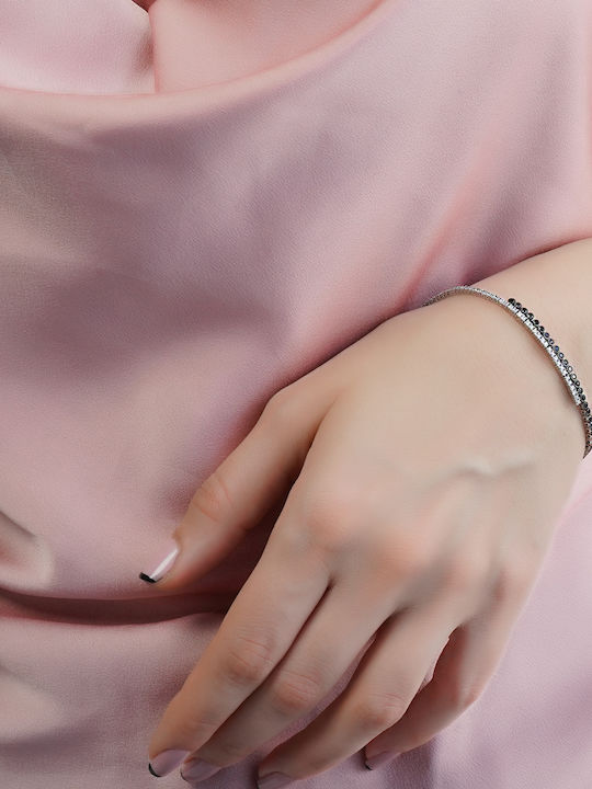 Kiriakos Gofas Set with Necklace , Earrings & Bracelet from White Gold 14K