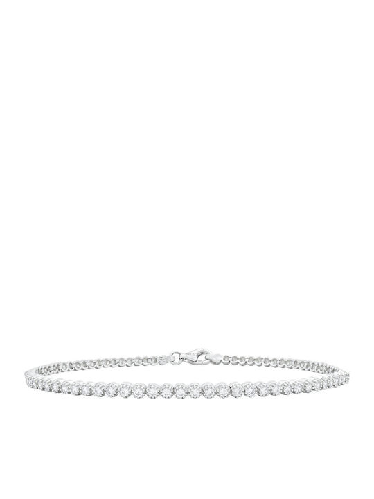 Kiriakos Gofas Set with Necklace , Ring & Bracelet from White Gold 14K with Stones