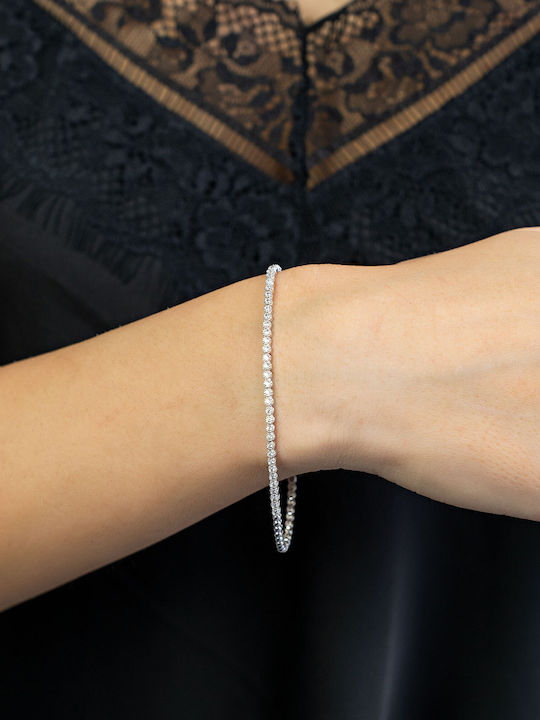 Kiriakos Gofas Set with Necklace , Ring & Bracelet from White Gold 14K with Stones