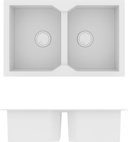 Sanitec Ultra Granite Drop-In Chiuvetă din Granit Sintetic L79xW50cm Sienna