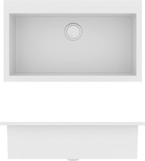Sanitec Ultra Granite Drop-In Spüle aus Verbundgranulat B79xT50cm Ocra